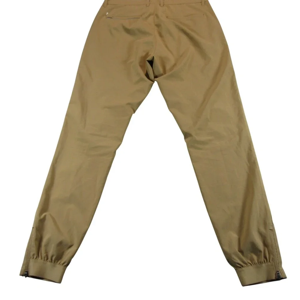 Primo Mens Golf Jogger Pants 33 x 31‎ Khaki Tan Stretch Polyester Flat Front